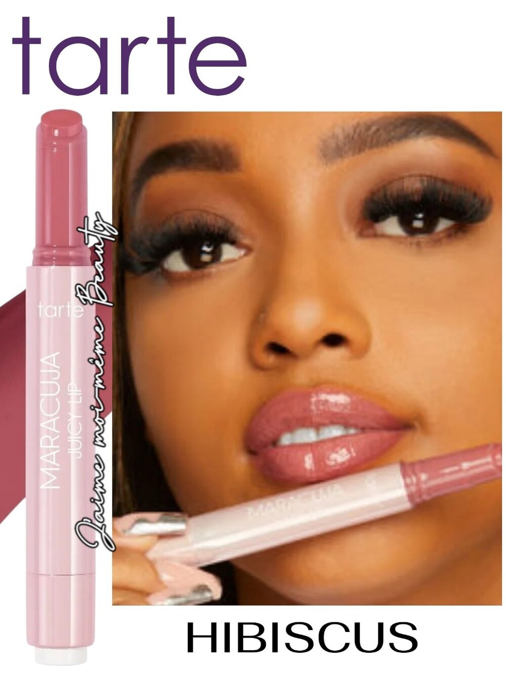 Tarte Maracuja Juicy Lip Plumping Balm- Hibiscus - Cool Tone Mauve Pink - NEW